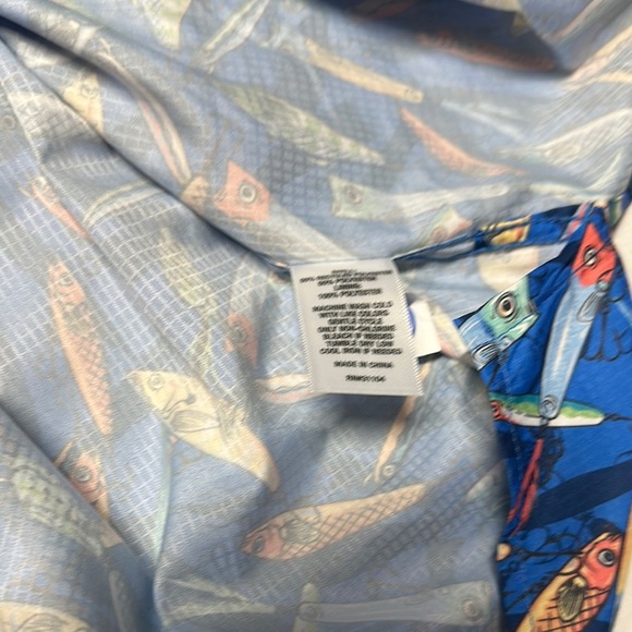 Vibrant Blue and Orange Casual Button Down Shirt - Picture 10 of 12